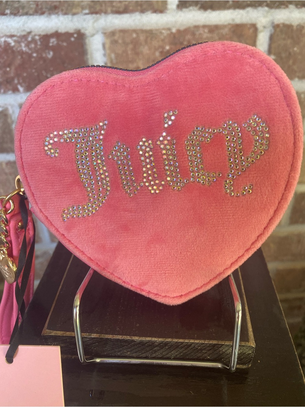 Juicy Couture Pink Heart Crossbody Bag with Crystal Logo NWT